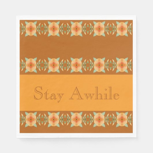 Gold Browns With Peach Artsy Servet (Voorkant)