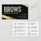 Gold Brows Aftercare Card Visitekaartje (Voorkant / Achterkant)