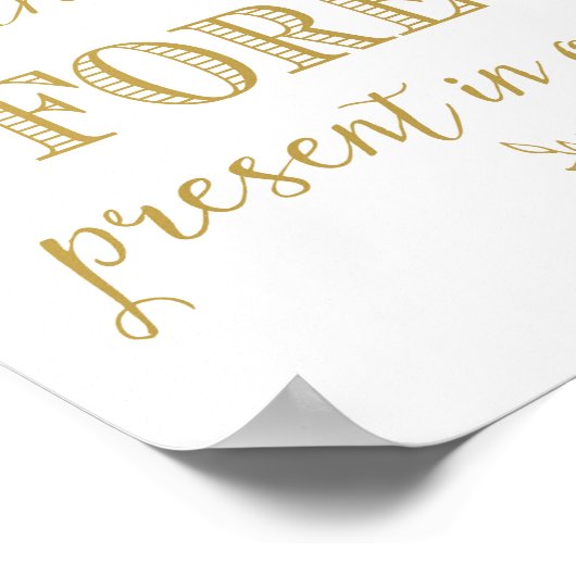 Gold bruiloft in Loving Memory sign print (Hoek)