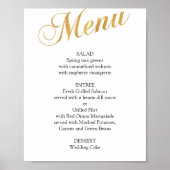 Gold bruiloft menu poster. Elegant menu Poster (Voorkant)