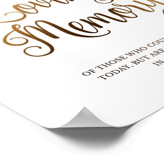 Gold bruiloft voor liefhebbend geheugen | Goud Poster (Hoek)