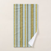 Gold-, bruin- en zacht blauw Stripe doekset Bad Handdoek (Handdoek)