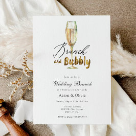 Gold Brunch en Bubble Champagne Wedding Brunch Kaart