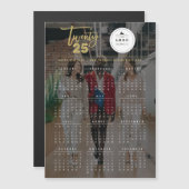 Gold Brush 2025 Kalender Foto Magnetische Kaart (Voorkant / Achterkant)