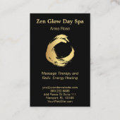** Gold Brush Abstracte Reiki Spa Meditatie Visitekaartje (Achterkant)