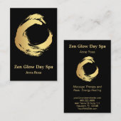 ** Gold Brush Abstracte Reiki Spa Meditatie Visitekaartje (Voorkant / Achterkant)