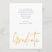 Gold Brush Afstuderen Foto Afstuderen Aankondiging (Achterkant)