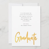 Gold Brush Afstuderen Foto Afstuderen Aankondiging (Achterkant)