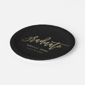 Gold Brush BEWERKBARE KLEUR Afstuderen Borden Papieren Bordje (Gekanteld)