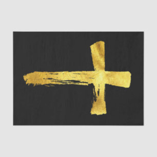 Gold Brush Cross Christelijk Kruisbeeld Jesus God Tissuepapier