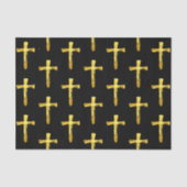 Gold Brush Cross - Christelijk Religieuze Crucifix Tissuepapier (Voorkant)