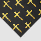 Gold Brush Cross - Christelijk Religieuze Crucifix Tissuepapier (Detail)