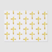 Gold Brush Cross - Elegante Christelijke Jezus Tissuepapier (Voorkant)