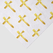 Gold Brush Cross - Elegante Christelijke Jezus Tissuepapier (Detail)