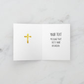 Gold Brush Cross - Moderne Christelijke crucifix Feestdagen Kaart (Binnen)