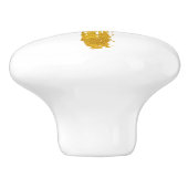 Gold Brush Cross - Moderne Christelijke crucifix Keramische Knop (Zijkant)