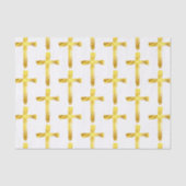 Gold Brush Cross - Moderne Christelijke crucifix Tissuepapier (Voorkant)