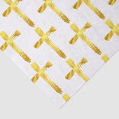 Gold Brush Cross - Moderne Christelijke crucifix Tissuepapier (Detail)