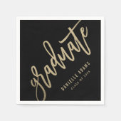 Gold Brush EDITABLE COLOR Graduation Party servett Servet (Voorkant)