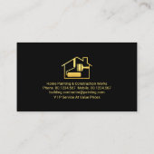 Gold Brush Grijs Zwart Laag Goud Tab Visitekaartje (Achterkant)