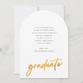 gold brush High School Afstuderen Fotoaankondiging Kaart (Achterkant)