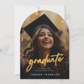 gold brush High School Afstuderen Fotoaankondiging Kaart (Voorkant)