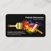 Gold Brush Paint Splatter Handyman Visitekaartje (Voorkant)