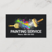 Gold Brush Paint Splatter Wall Visitekaartje (Voorkant)