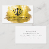 Gold Brush Paint Stroke | Make Up Brushes Visitekaartje (Voorkant / Achterkant)