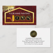 Gold Brush Painting Home Paint Splatter Visitekaartje (Voorkant / Achterkant)