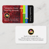 Gold Brush Painting Paint Stripes On Red Grunge Visitekaartje (Voorkant / Achterkant)