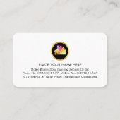 Gold Brush Painting Paint Stripes On Red Grunge Visitekaartje (Achterkant)