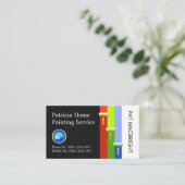 Gold Brush Painting Paint Stripes Visitekaartje (Staand voorkant)