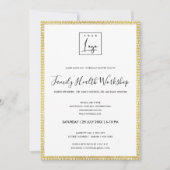 GOLD BRUSH RAIN STROKT UW LOGO WORKSHOP-GEBEURTENI KAART (Voorkant)