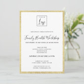 GOLD BRUSH RAIN STROKT UW LOGO WORKSHOP-GEBEURTENI KAART (Staand voorkant)