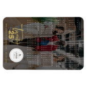 Gold Brush Script 2025 Kalender Foto Nieuwjaar Magneet (Horizontaal)