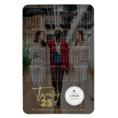 Gold Brush Script 2025 Kalender Foto Nieuwjaar Magneet (Verticaal)