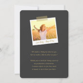 Gold Brush Script Calligraphy Photo Afstuderen Bedankkaart (Achterkant)