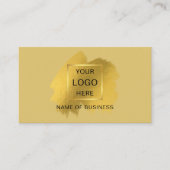Gold Brush Streke QR code & Social Media Icon Bus Visitekaartje (Voorkant)