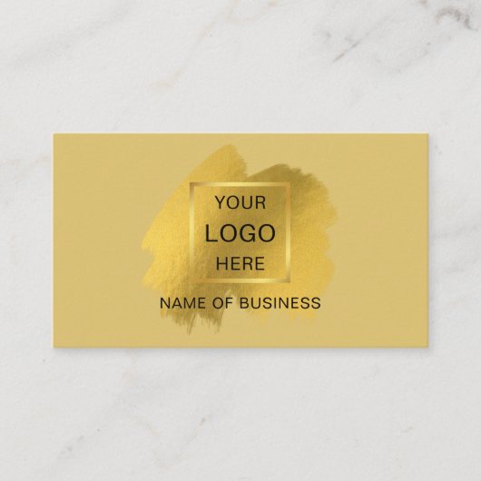 Gold Brush Streke QR code & Social Media Icon Bus Visitekaartje (Voorkant)