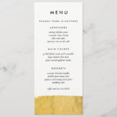 Gold Brush Stroke Custom Wedding Menu (Voorkant)