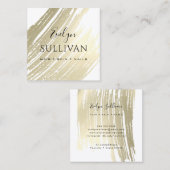 Gold Brush Stroke Vierkante Visitekaartje (Voorkant / Achterkant)