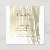 Gold Brush Stroke Vierkante Visitekaartje (Achterkant)