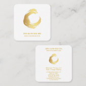 ** Gold Brush Zen Meditatie Yoga Reiki Abstract Vierkante Visitekaartje (Voorkant / Achterkant)