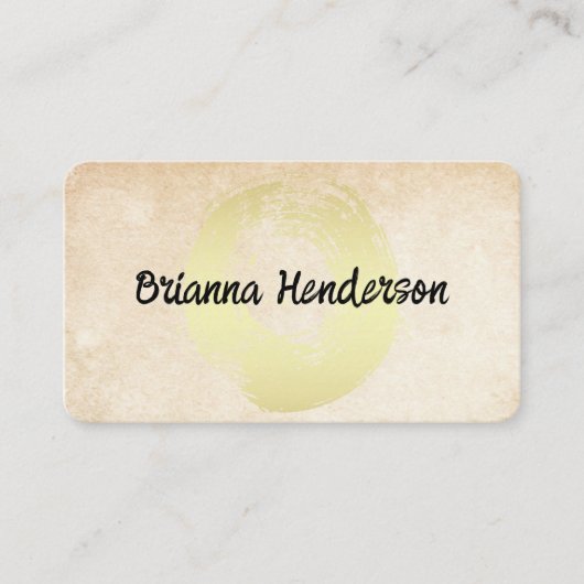 Gold Brushed Circle | Textured Background Visitekaartje (Voorkant)