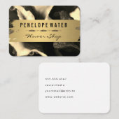 Gold Brushed en Floral Sepia Visitekaartje (Voorkant / Achterkant)