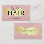 Gold Brushed Hair Logo | Roze textuur Visitekaartje (Voorkant / Achterkant)