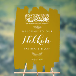 Gold Brushed Paint Nikkah Acrylic Sign Acryl Bord