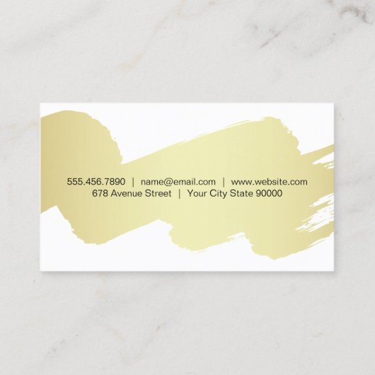 Gold Brushed Wood Panel Visitekaartje (Achterkant)