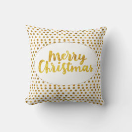 Gold Brushscript Merry Kerstmis Stippen Pattern Kussen